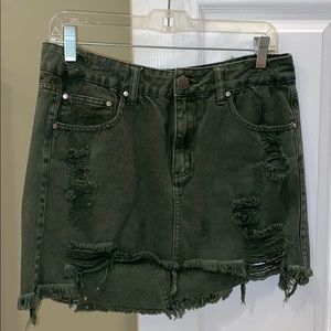Dark green jean skirt